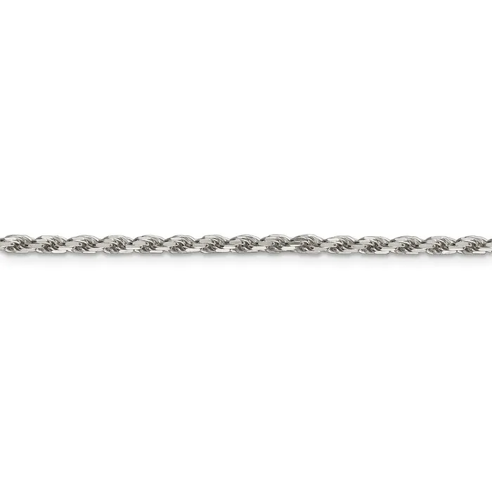 WB Choice Jewelry Rings Sterling Silver 25mm Diamondcut Rope ChainWBCQDC05516