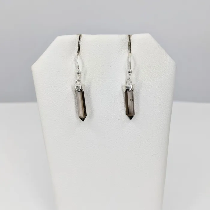 Bliss Crystals Smoky Quartz Sterling Silver Point Earrings Pair 2g SK8902 Earrings