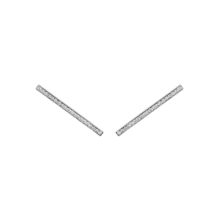 Earrings Jack Vartanian LINE EARRING IN 18K WHITE GOLD WITH DIAMOND