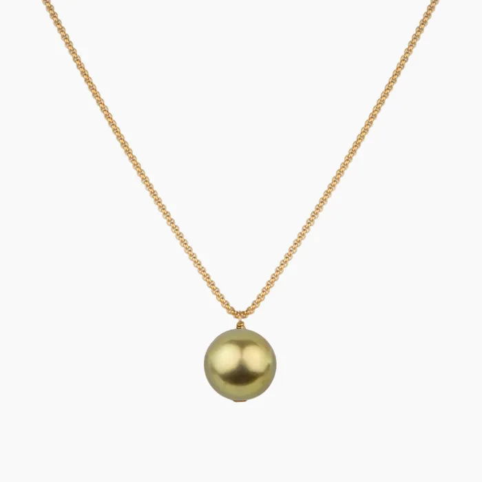 Green Goddess Pistachio Pearl Necklace misha hawaii Necklaces