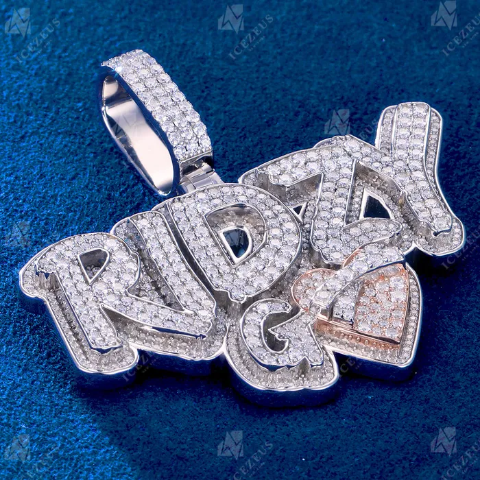 IceZeusShop Necklaces Custom Iced Out Letter Sticky Bandage Heart Pendant