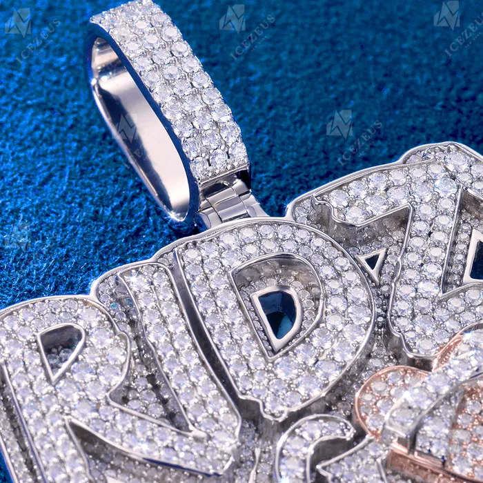 IceZeusShop Necklaces Custom Iced Out Letter Sticky Bandage Heart Pendant