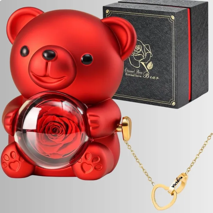 Madeofrose Necklaces 3 in 1 Eternal Rose Box Engraved Necklace NEW 2025