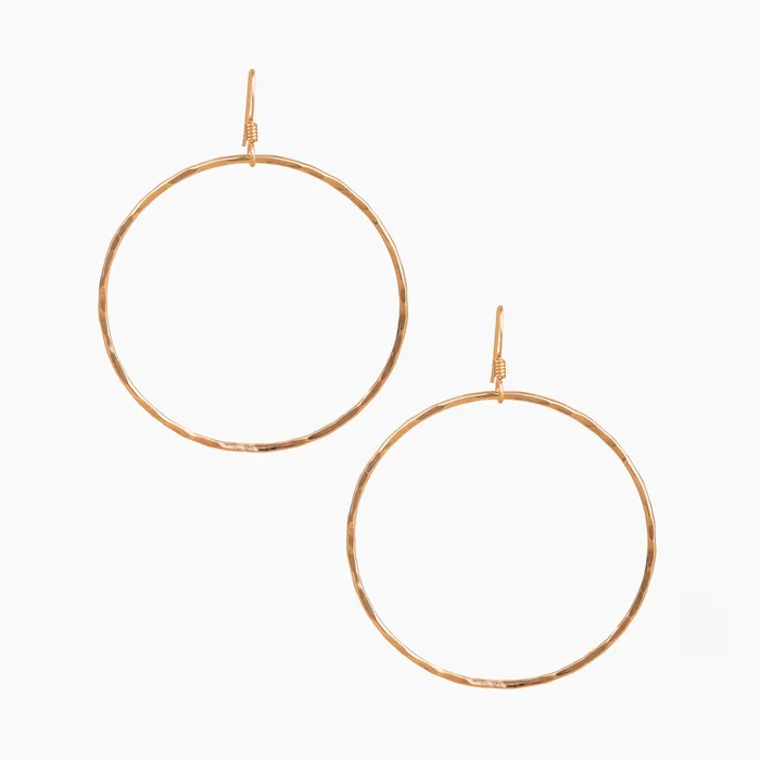 misha hawaii Earrings Simple Hammered Hoop Earrings