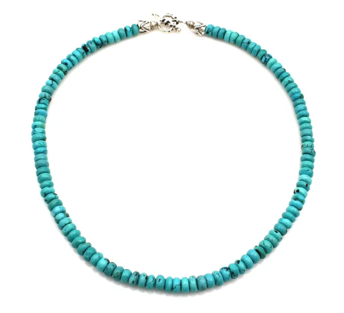 Pam Springall Natural Turquoise Single Strand Necklace Necklaces