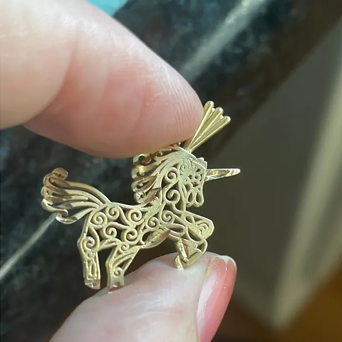 PreStyled Sets Vintage Paris Jewelry Unicorn Pendant Filigree 14k Gold Vintage