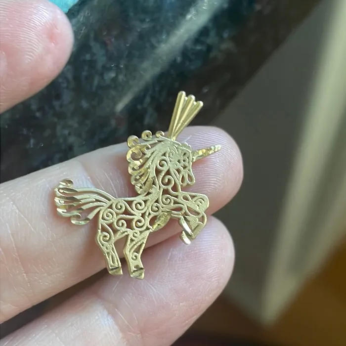 PreStyled Sets Vintage Paris Jewelry Unicorn Pendant Filigree 14k Gold Vintage