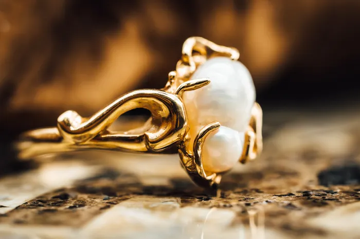 Rings Art FX fine jewelry 14k Yellow Gold Baroque Pearl Ring