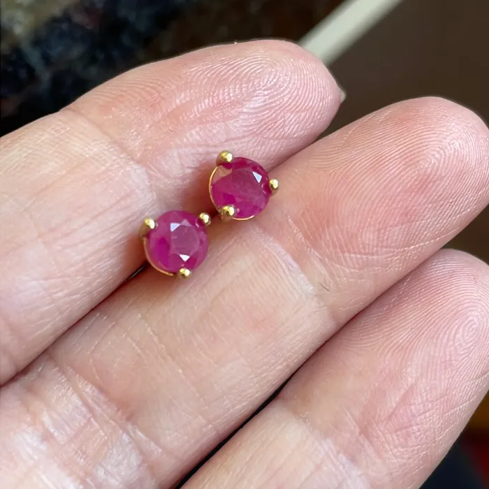 Ruby Stud Earrings 10k Gold Vintage Vintage Paris Jewelry Earrings Ruby Stud Earrings 10k Gold Vintage Vintage Paris Jewelry Earrings
