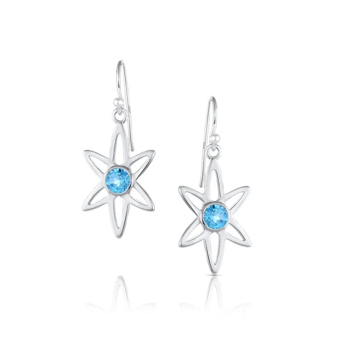 Zina Sterling Earrings Galaxy Drop With Blue Topaz Earrings