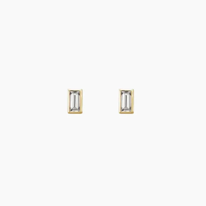 Zoe Baguette Diamond Stud misha hawaii Earrings