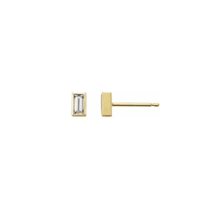 Zoe Baguette Diamond Stud misha hawaii Earrings