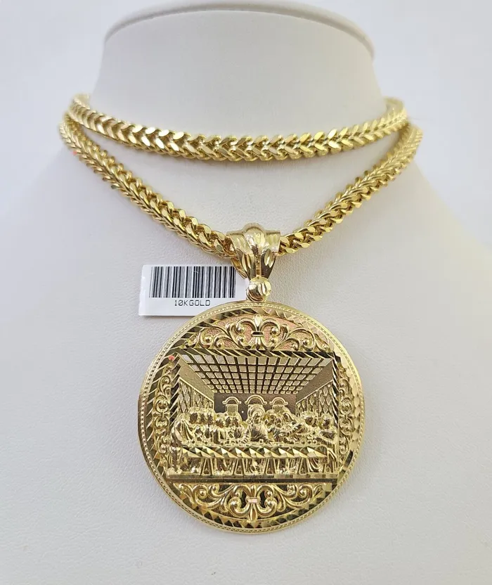 10K Franco Chain Last Supper Pendant Charm Necklace 2026 5mm Yellow Gold SET Gold and Diamond Necklaces 10K Franco Chain Last Supper Pendant Charm Necklace 2026 5mm Yellow Gold SET Gold and Diamond Necklaces