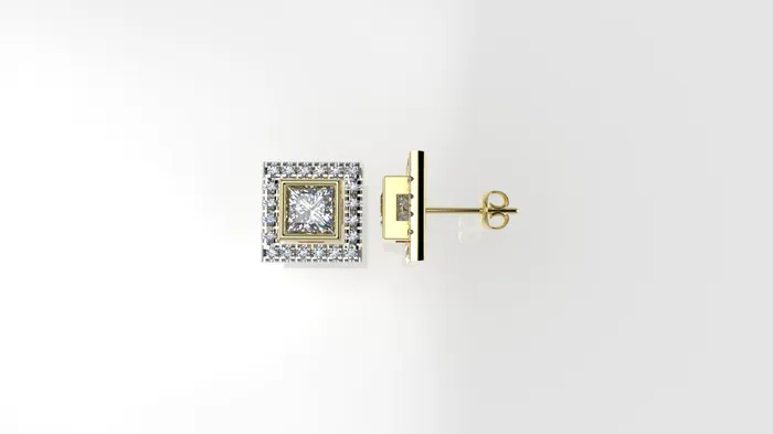 14k Gold Earrings with 42 STONES VS1 Stt Bezel Cut Split Princess Style Jcm 21 jewelry Earrings 14k Gold Earrings with 42 STONES VS1 Stt Bezel Cut Split Princess Style Jcm 21 jewelry Earrings