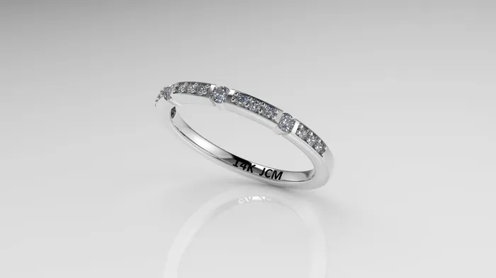 14K Ring with 15 DIAMONDS VS1 STT Prong and Bezel Cut Chanel Jcm 21 jewelry Rings