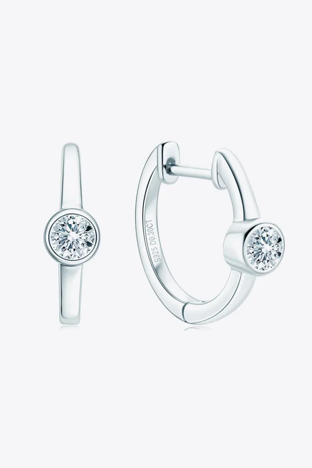 18k GoldPlated Inlaid Moissanite Huggie Earrings Trendsi Earrings