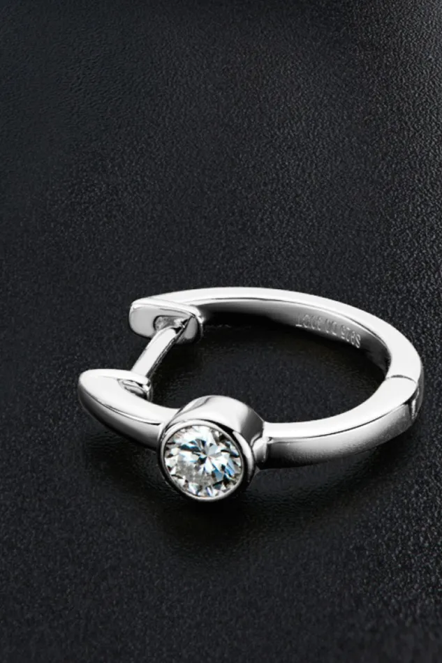 18k GoldPlated Inlaid Moissanite Huggie Earrings Trendsi Earrings