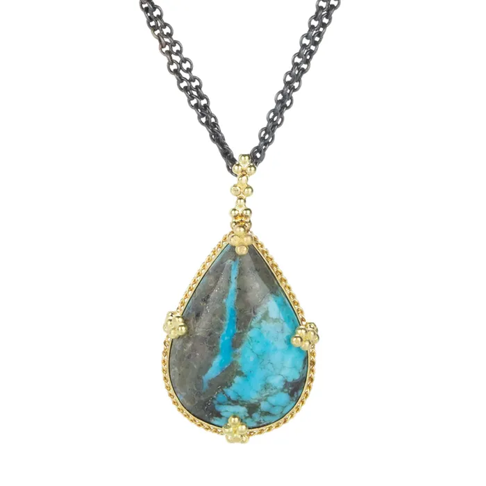 Amali Teardrop Peruvian Opal Pendant Necklace Necklaces