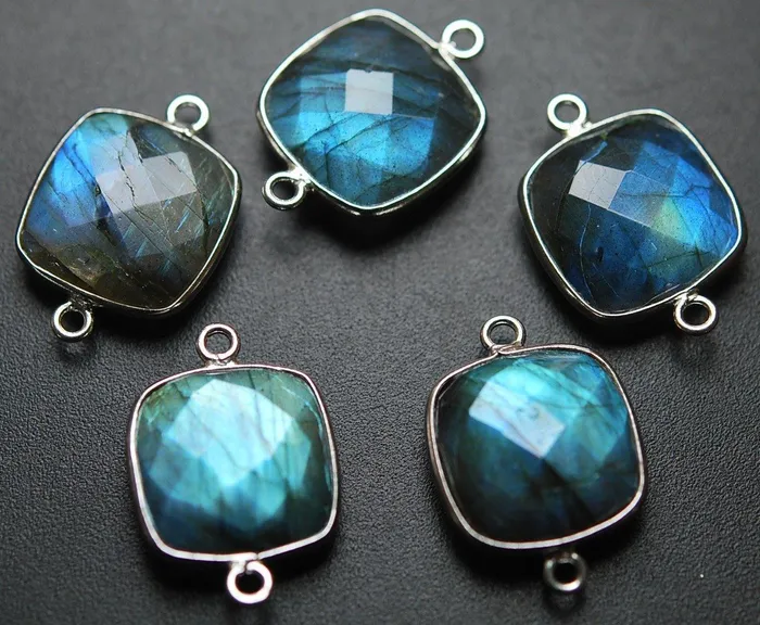 Beads Supplies USA 925 Sterling VermeilSilverLabradorite Faceted Cushion Shape Pendant 10 Piece Of 21mm Approx Necklaces Beads Supplies USA 925 Sterling VermeilSilverLabradorite Faceted Cushion Shape Pendant 10 Piece Of 21mm Approx Necklaces
