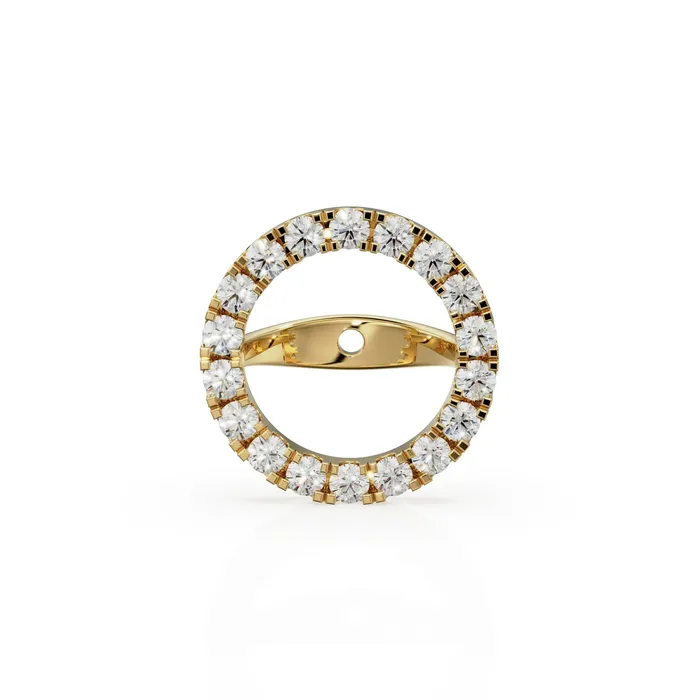Earrings Jalvi Co Diamond Solid Gold Earring Jacket for 8mm Round Pearl Beads or 1ct Diamond Solid Gold Diamond Earring Findings
