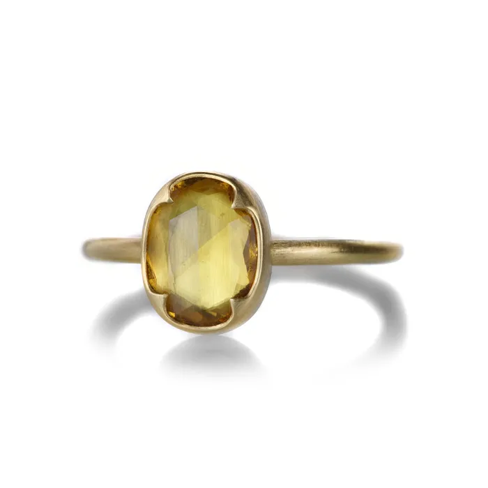 Gabriella Kiss Rings Oval Faceted Yellow Sapphire Ring