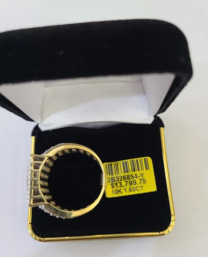 Gold and Diamond Rings Real 10k Yellow Gold Diamond Ring Square Shaped Men Engagement Wedding Ring