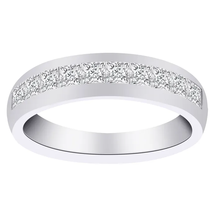 Independent Jewellers Rings 14kt White Gold 050cttw Princess Cut Diamond Anniversary Band