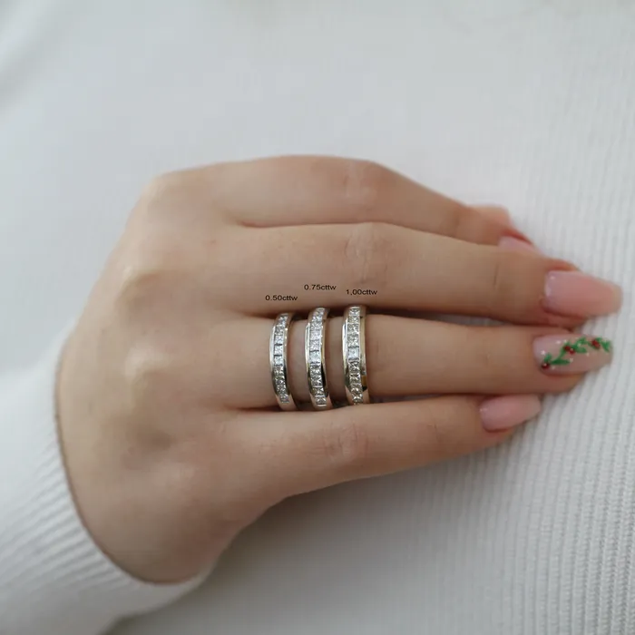 Independent Jewellers Rings 14kt White Gold 050cttw Princess Cut Diamond Anniversary Band Independent Jewellers Rings 14kt White Gold 050cttw Princess Cut Diamond Anniversary Band