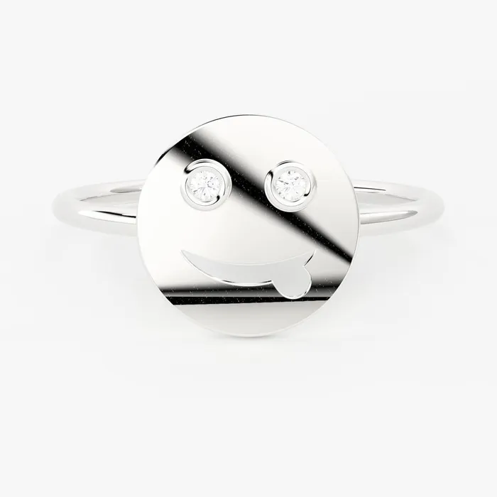Jalvi Co Rings Smiley Face Diamond Band in 14k Gold Brilliant Diamond Ring Gold Band White Diamond Ring Diamond Bezel Wedding Band Jalvi Co Rings Smiley Face Diamond Band in 14k Gold Brilliant Diamond Ring Gold Band White Diamond Ring Diamond Bezel Wedding Band