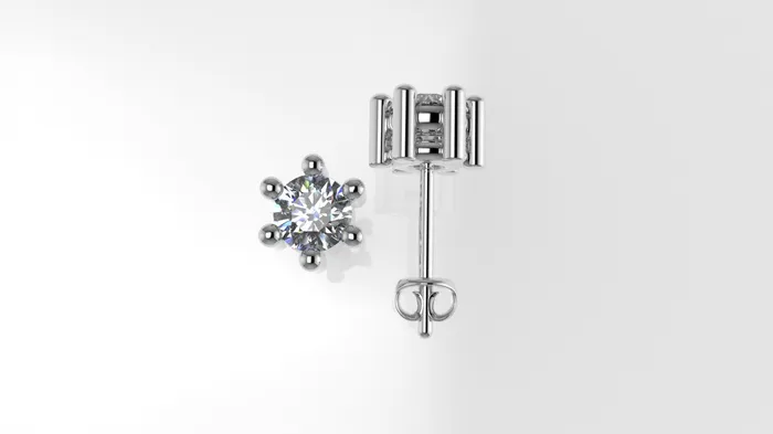 Jcm 21 jewelry 14k Gold Earrings with 2 DIAMONDS 050ct VS1 STT 6Prong Push Back Earrings