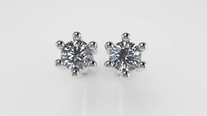 Jcm 21 jewelry 14k Gold Earrings with 2 DIAMONDS 050ct VS1 STT 6Prong Push Back Earrings