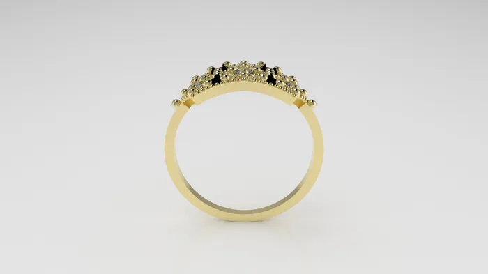 JCM DESIGN JEWELRY 14K Ring with 4 BLACK DIAMONDS 3 DIAMONDS Stt Prong FILIGREE Rings