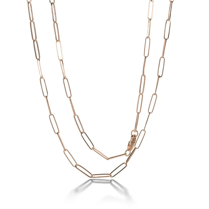 Julez Bryant Necklaces Rose Gold Rectangular Link Chain 18