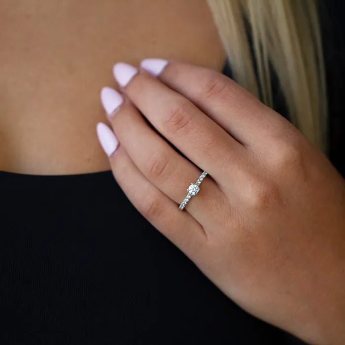 Maple Leaf Diamonds Rings 14kt White Gold 078cttw Canadian Diamond Center Engagement Ring