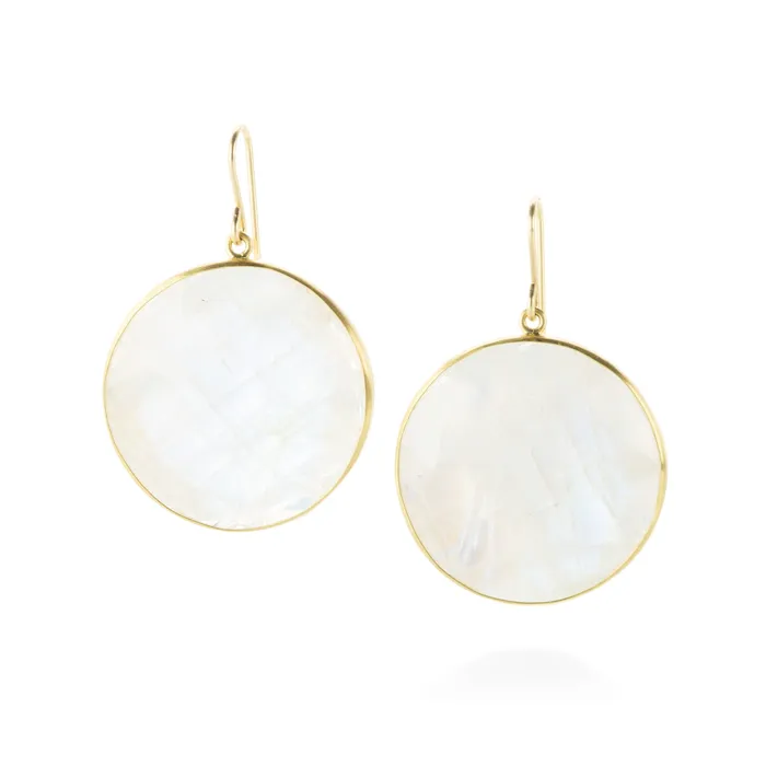 Maria Beaulieu Earrings Round Rose Cut Moonstone Earrings