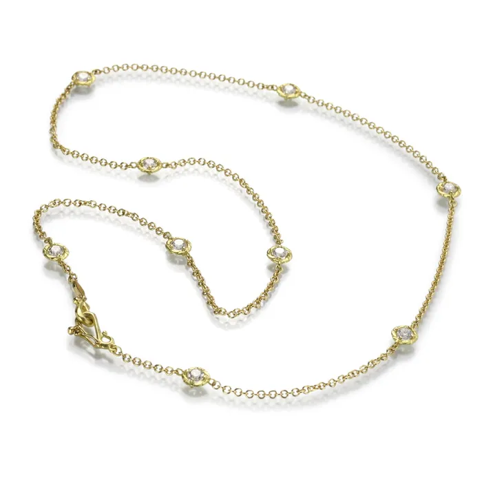 Necklaces 9 Round Diamond Station Necklace Paul Morelli