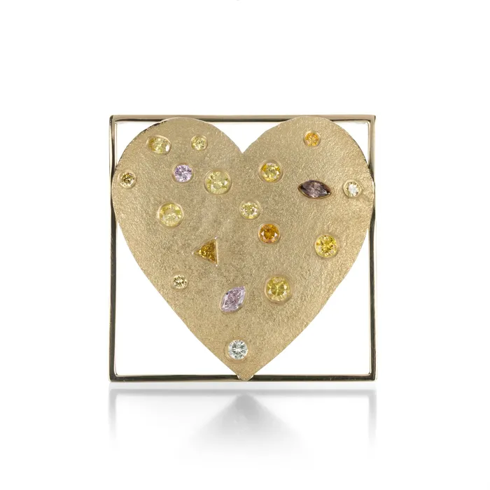 Necklaces Fancy Colored Diamond Heart Pin Pat Flynn