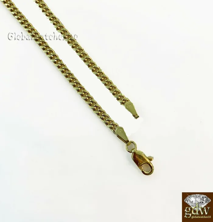 Necklaces Gold and Diamond 10k Gold Jesus Cross Charm Pendant with Miami Cuban Chain in 22 24 26 28 Inch