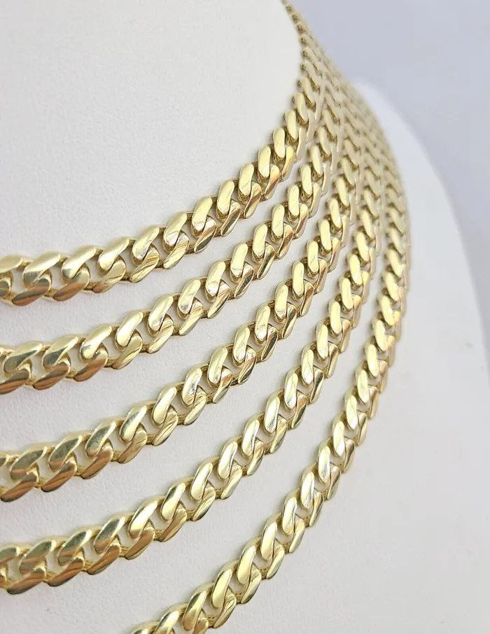 Necklaces Gold and Diamond Real 10k Royal Monaco Chain 7mm 1624 inches Necklace Yellow Gold Box Clasp