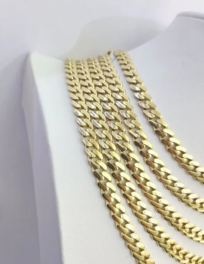 Necklaces Gold and Diamond Real 10k Royal Monaco Chain 7mm 1624 inches Necklace Yellow Gold Box Clasp