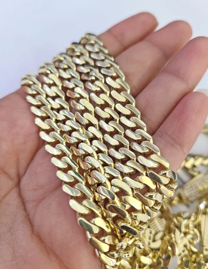 Necklaces Gold and Diamond Real 10k Royal Monaco Chain 7mm 1624 inches Necklace Yellow Gold Box Clasp
