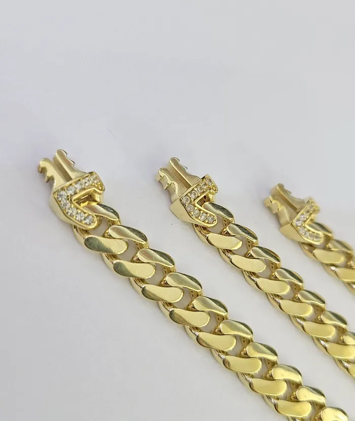 Necklaces Gold and Diamond Real 10k Royal Monaco Chain 7mm 1624 inches Necklace Yellow Gold Box Clasp