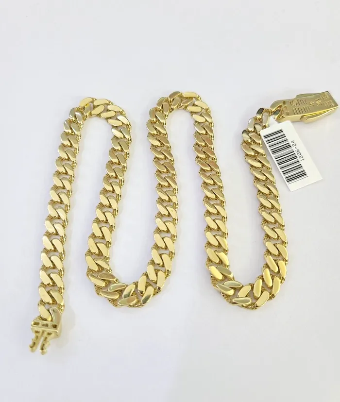 Necklaces Gold and Diamond Real 10k Royal Monaco Chain 7mm 1624 inches Necklace Yellow Gold Box Clasp