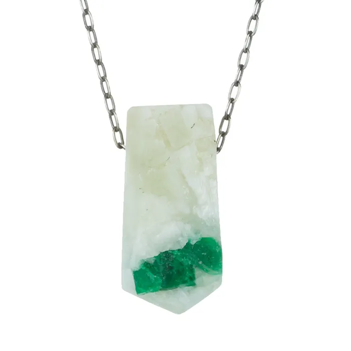 Necklaces Joseph Brooks Emerald Crystal in White Quartz Pendant Necklace