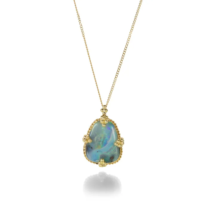 One of a Kind Boulder Opal Necklace Amali Necklaces