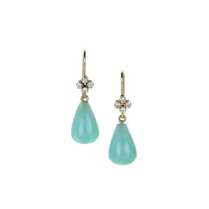 Peruvian Opal Clover Diamond Earrings Alexis Kletjian Earrings