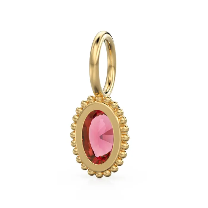 PreStyled Sets Garnet Oval Cut Solid Gold Charm Red Gemstone Handmade 18k Gold Pendant 14k Gold January Birthstone Jewelry Making Findings Gift For Her Jalvi Co