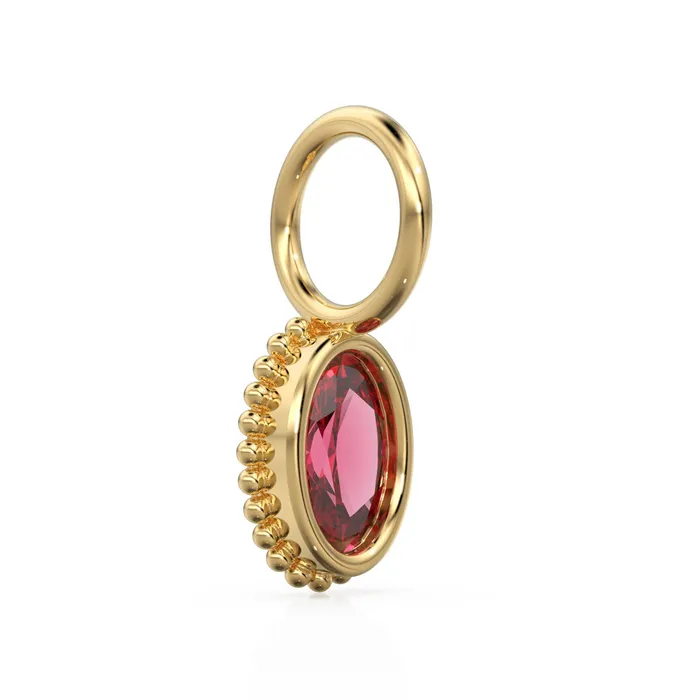 PreStyled Sets Garnet Oval Cut Solid Gold Charm Red Gemstone Handmade 18k Gold Pendant 14k Gold January Birthstone Jewelry Making Findings Gift For Her Jalvi Co