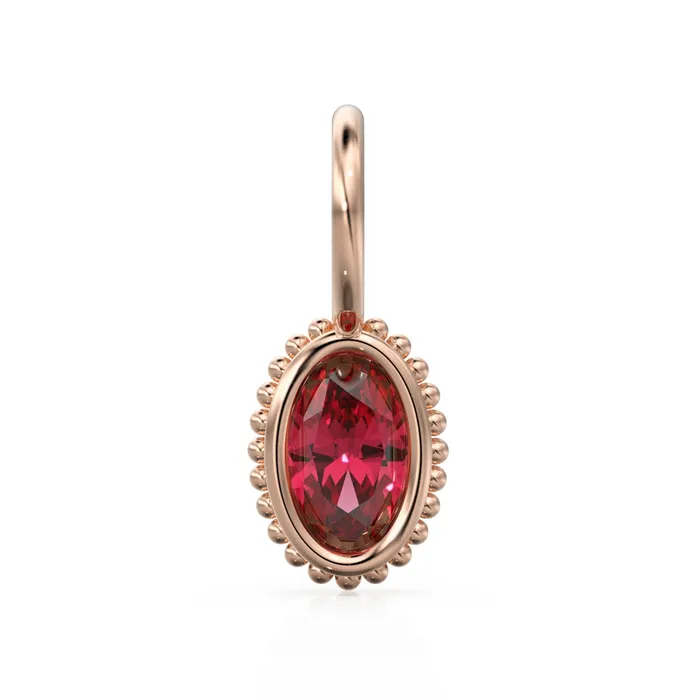 PreStyled Sets Garnet Oval Cut Solid Gold Charm Red Gemstone Handmade 18k Gold Pendant 14k Gold January Birthstone Jewelry Making Findings Gift For Her Jalvi Co