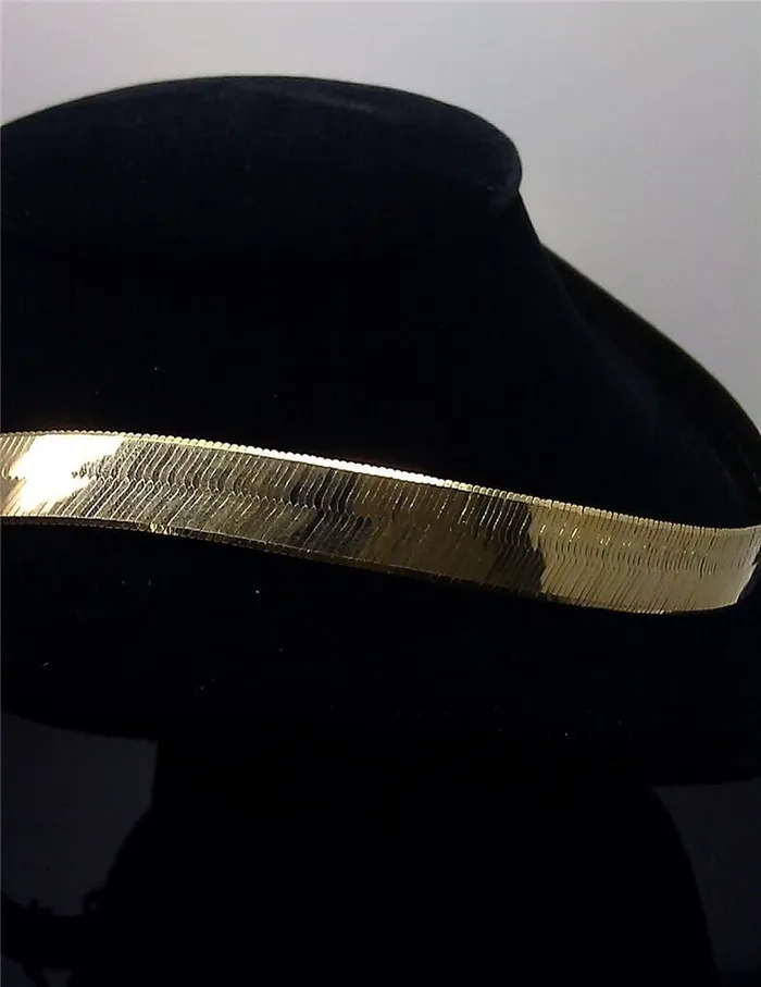 Real 10k Yellow Gold Herringbone Necklace 12 mm Thick 20 inch Men Women Gold and Diamond Necklaces